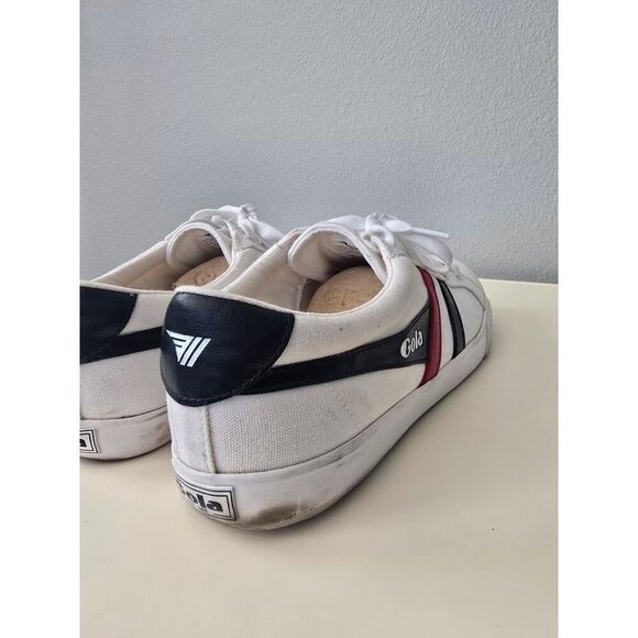 Gola Varsity Men’s White Canvas Sneakers Size 11 Red Blue Stripes Retro Look main image 7
